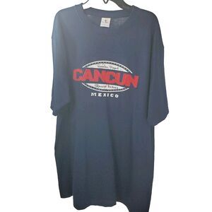 Yazbek Cancun Mexico Shirt Men's Large Navy & Red Top Genuine Brand Resort Wear